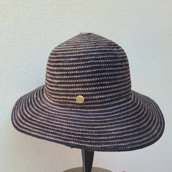 Eric Javits Shenia Squishee Packable Straw Hat Black - Picture 1 of 5